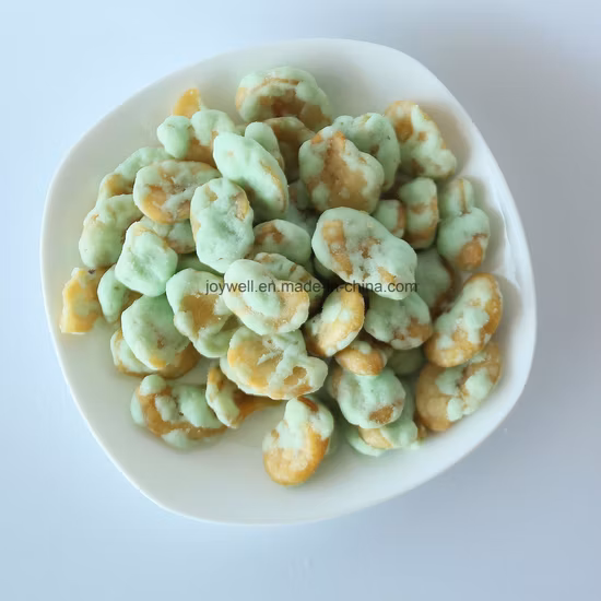 Precio barato vegano crujiente con sabor a wasabi, habas recubiertas, habas, bocadillos, alimentos